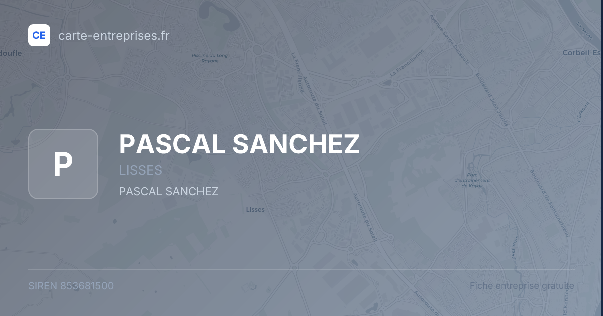 PASCAL SANCHEZ — 853681500 — fiche entreprise