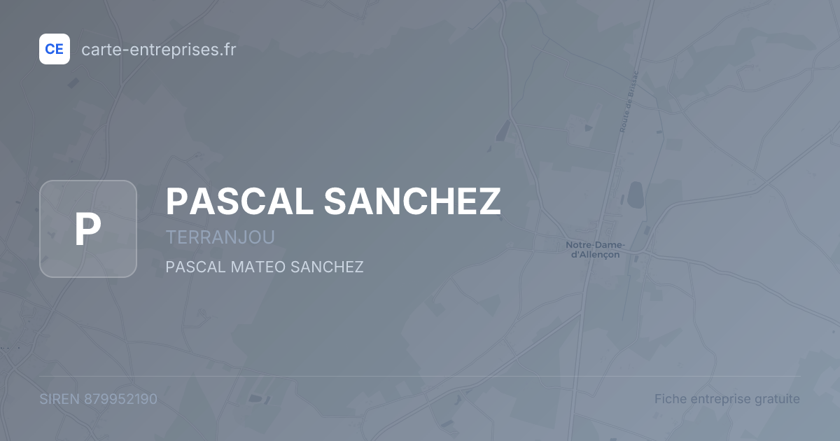 PASCAL SANCHEZ — 879952190 — fiche entreprise