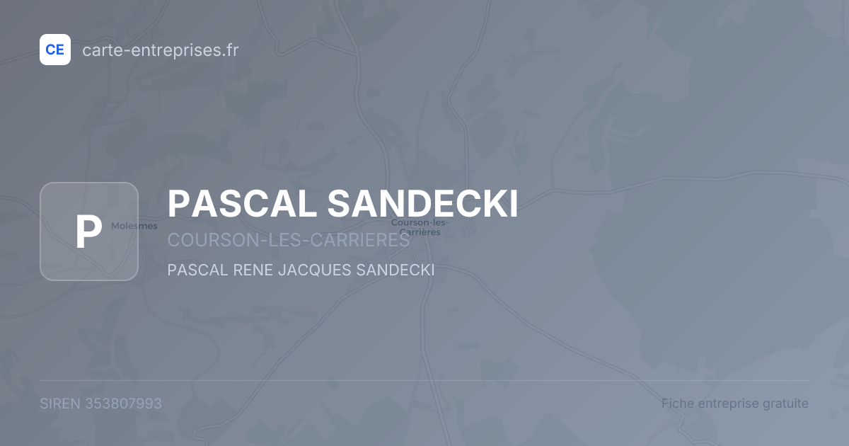 PASCAL SANDECKI — 353807993 — fiche entreprise