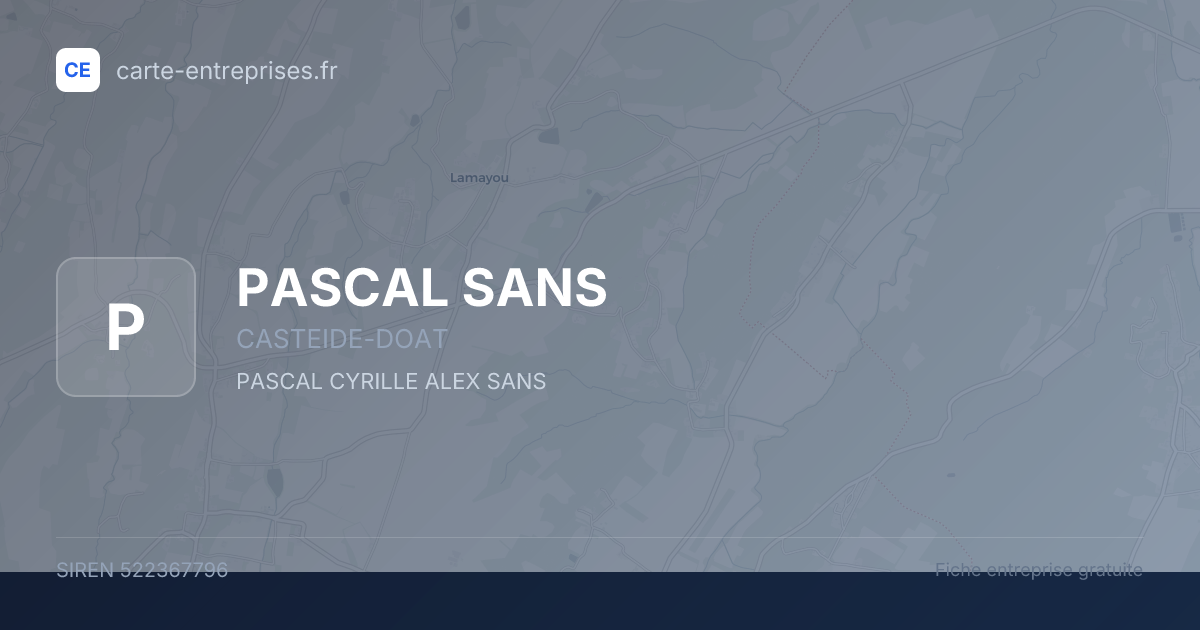 PASCAL SANS — 522367796 — fiche entreprise