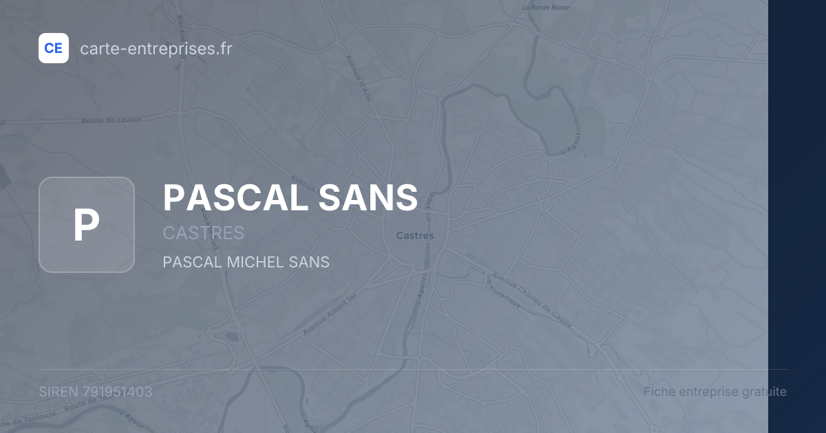 PASCAL SANS — 791951403 — fiche entreprise