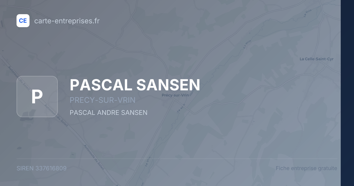PASCAL SANSEN — 337616809 — fiche entreprise
