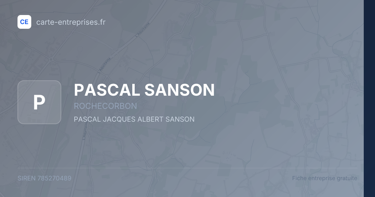PASCAL SANSON — 785270489 — fiche entreprise