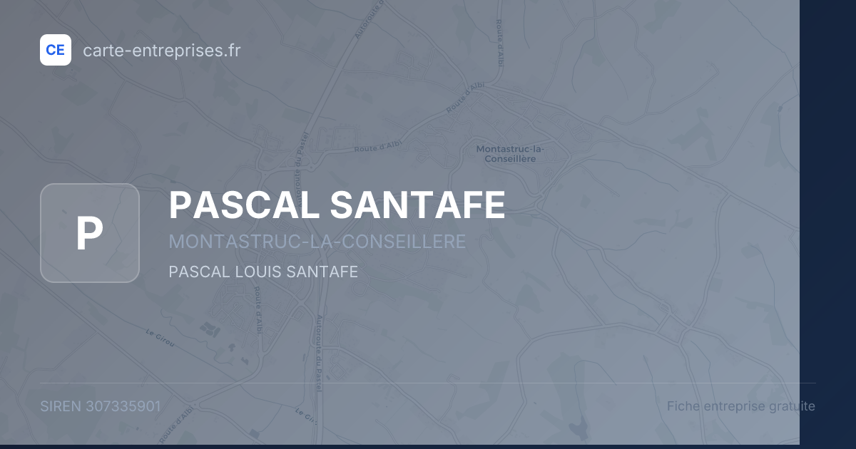PASCAL SANTAFE — 307335901 — fiche entreprise