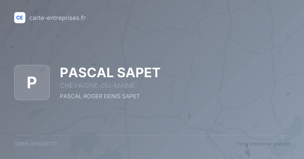 PASCAL SAPET — 451628770 — fiche entreprise