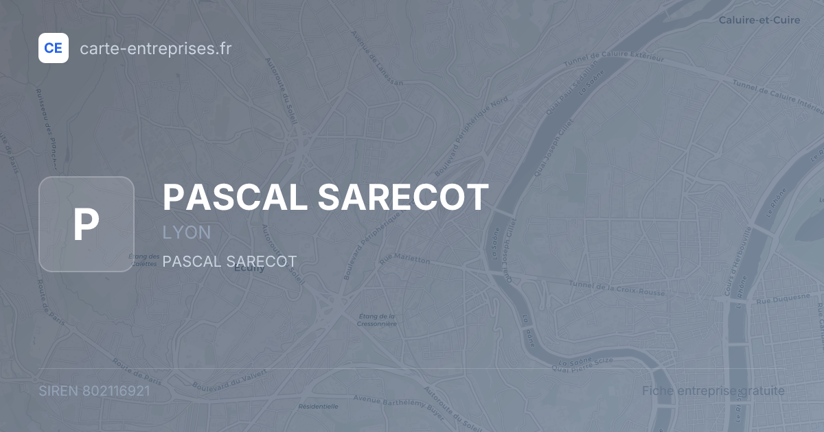 PASCAL SARECOT — 802116921 — fiche entreprise