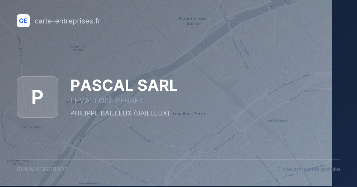 PASCAL SARL — 413288002 — fiche entreprise