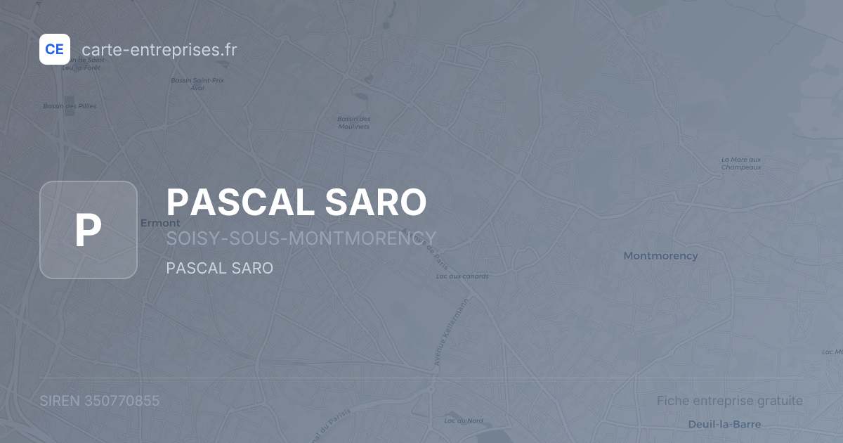 PASCAL SARO — 350770855 — fiche entreprise