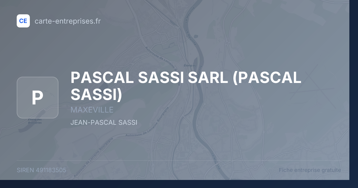 PASCAL SASSI SARL (PASCAL SASSI) — 491183505 — fiche entreprise