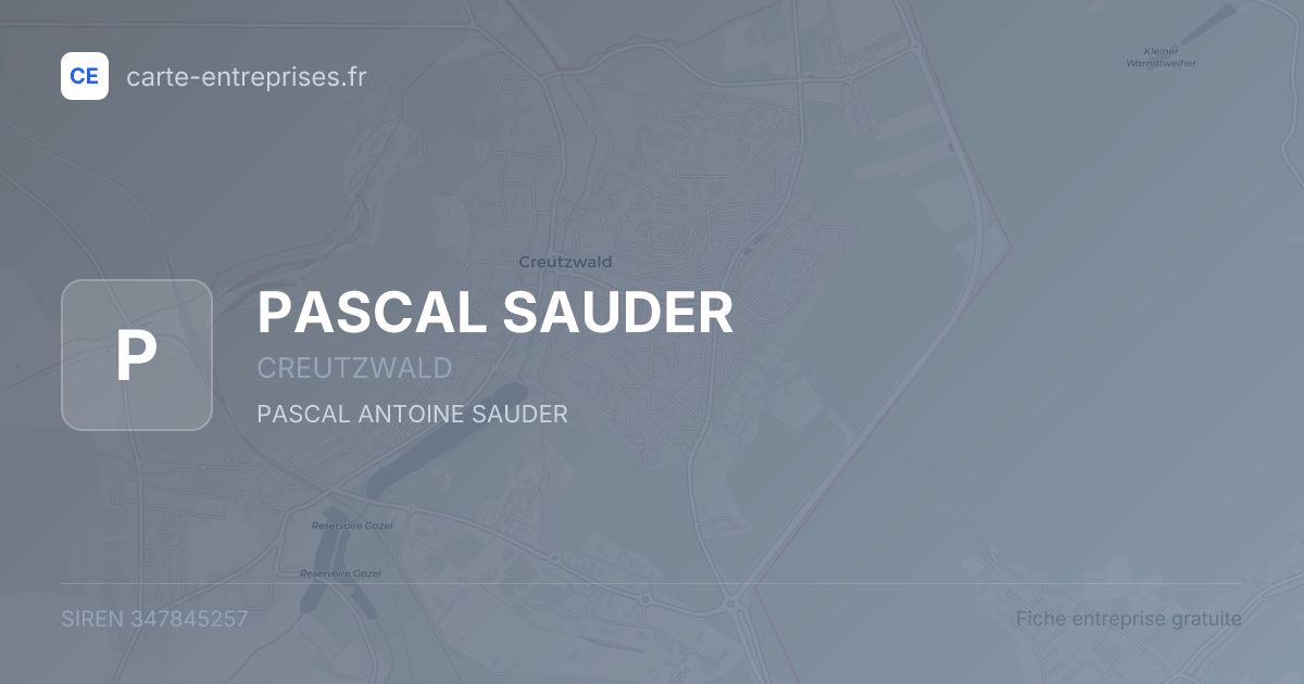 PASCAL SAUDER — 347845257 — fiche entreprise