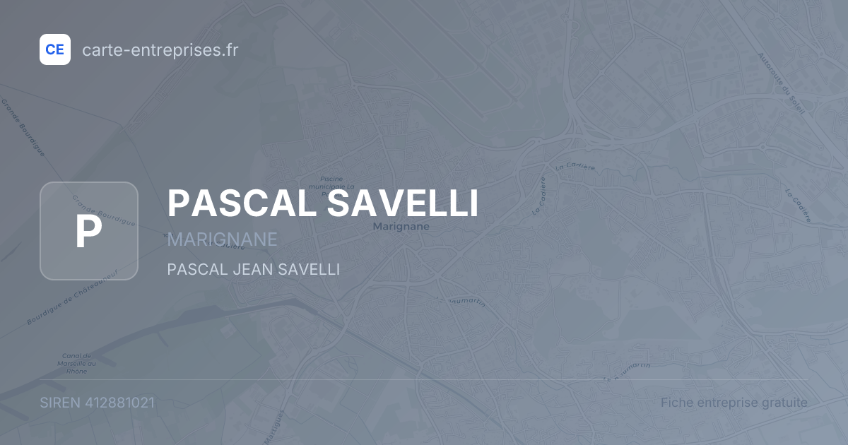 PASCAL SAVELLI — 412881021 — fiche entreprise