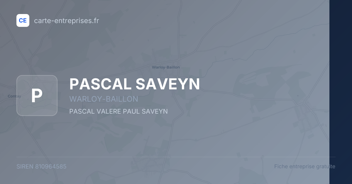 PASCAL SAVEYN — 810964585 — fiche entreprise