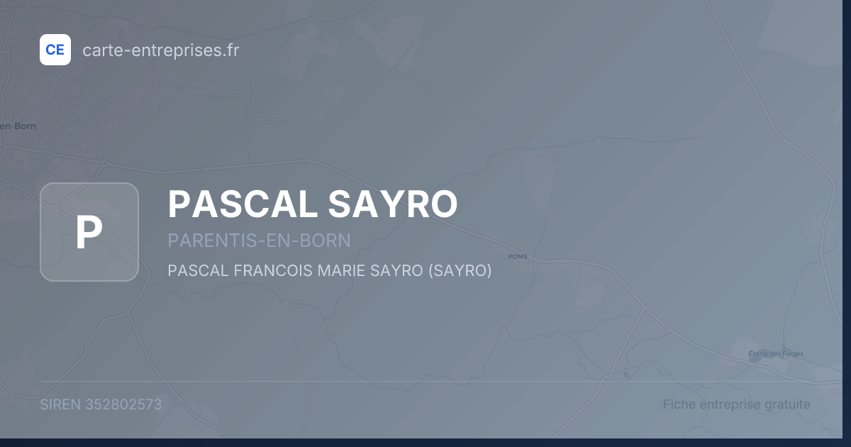 PASCAL SAYRO — 352802573 — fiche entreprise
