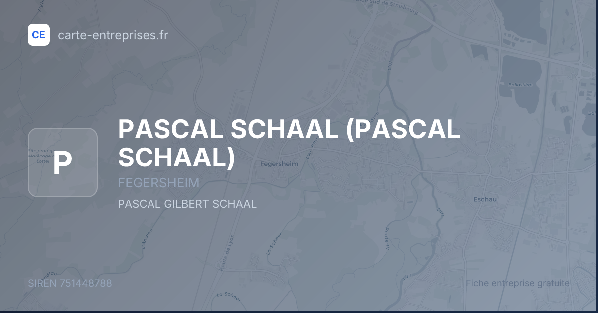 PASCAL SCHAAL — 751448788 — fiche entreprise