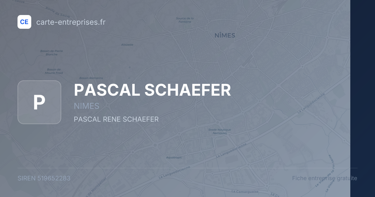 PASCAL SCHAEFER — 519652283 — fiche entreprise