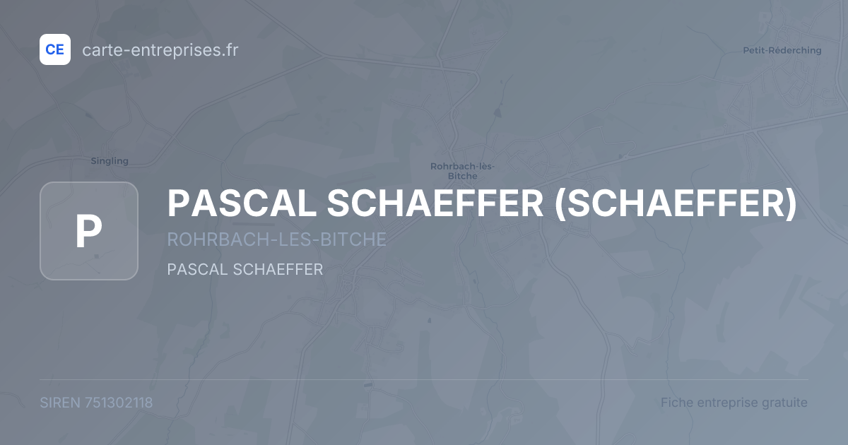PASCAL SCHAEFFER (SCHAEFFER) — 751302118 — fiche entreprise