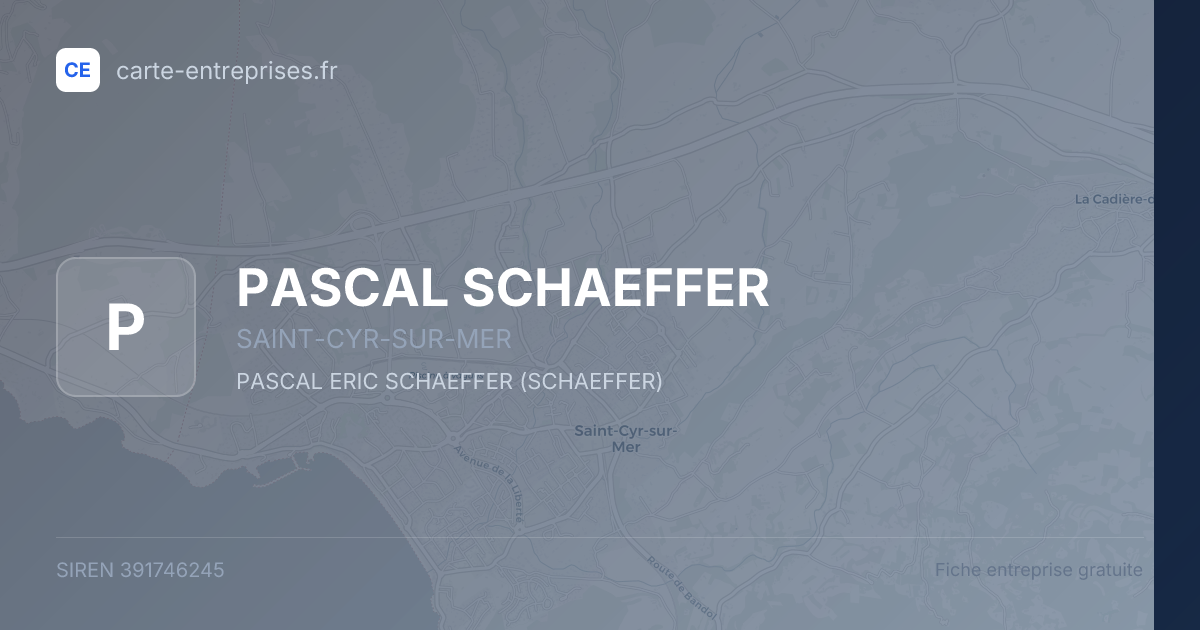 PASCAL SCHAEFFER — 391746245 — fiche entreprise