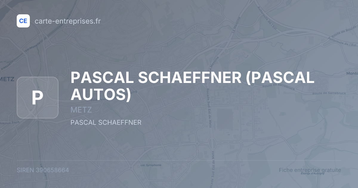 PASCAL SCHAEFFNER (PASCAL AUTOS) — 390658664 — fiche entreprise