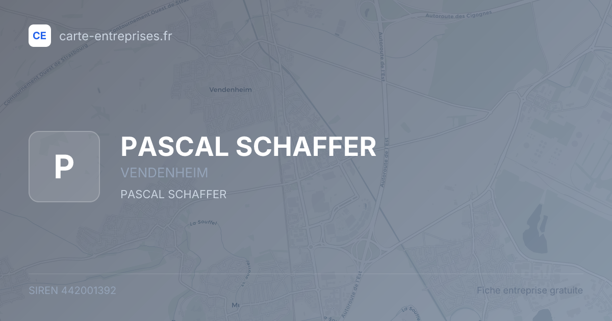 PASCAL SCHAFFER — 442001392 — fiche entreprise