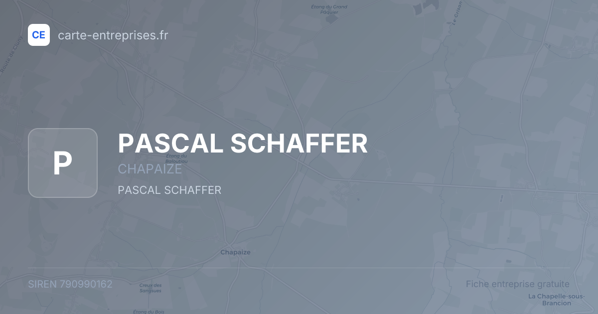 PASCAL SCHAFFER — 790990162 — fiche entreprise