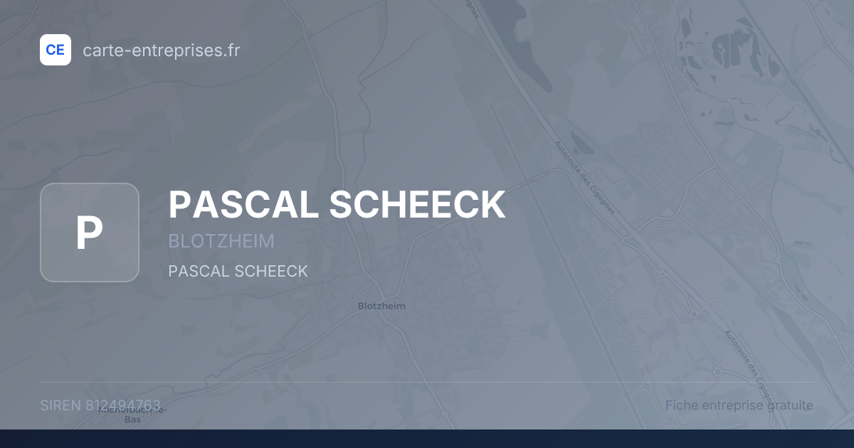 PASCAL SCHEECK — 812494763 — fiche entreprise