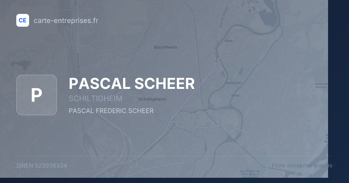 PASCAL SCHEER — 523936334 — fiche entreprise