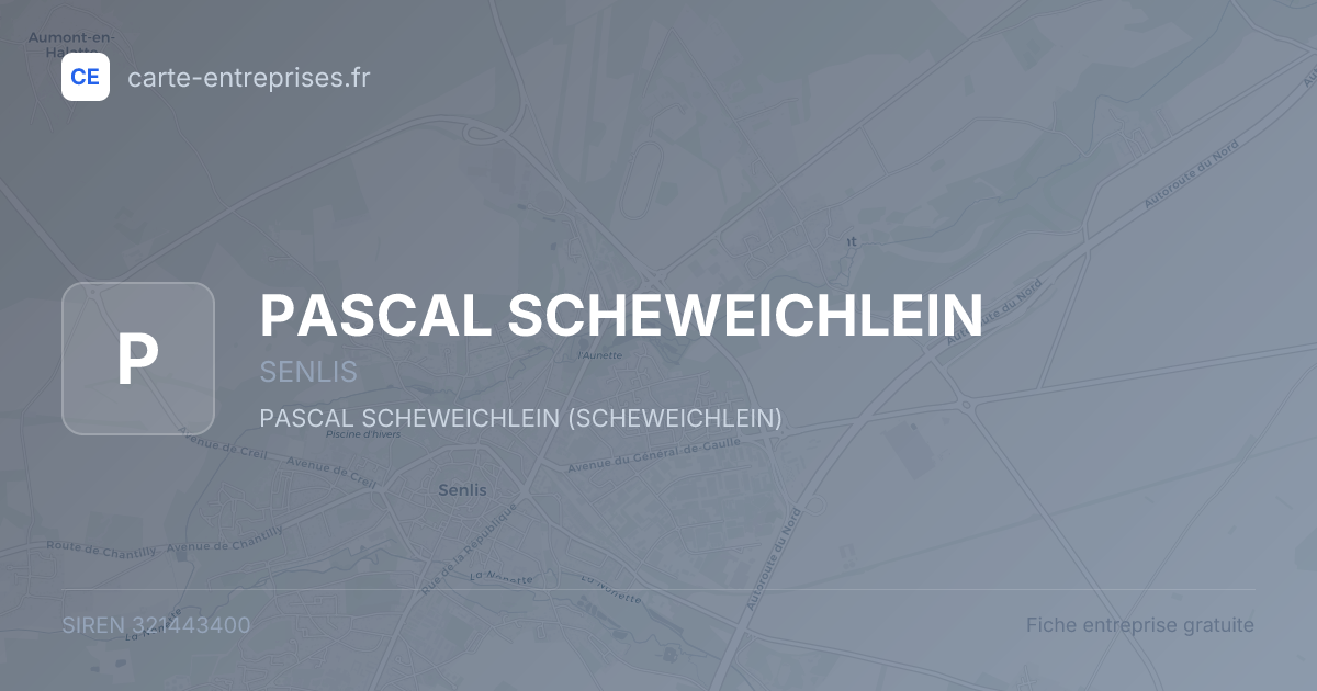 PASCAL SCHEWEICHLEIN — 321443400 — fiche entreprise