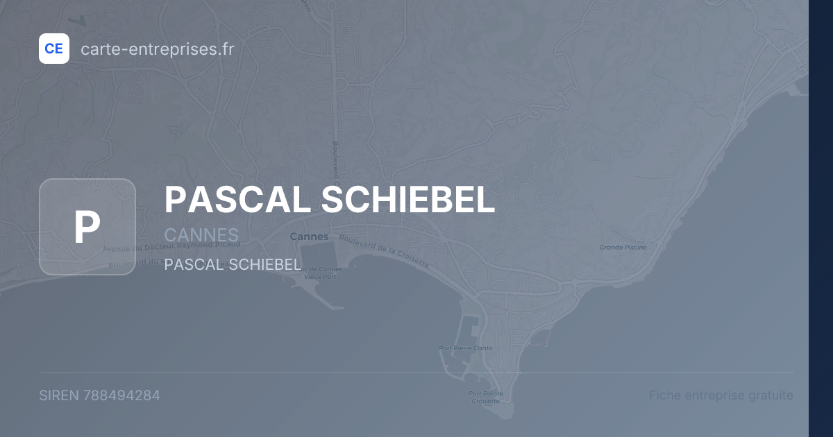 PASCAL SCHIEBEL — 788494284 — fiche entreprise