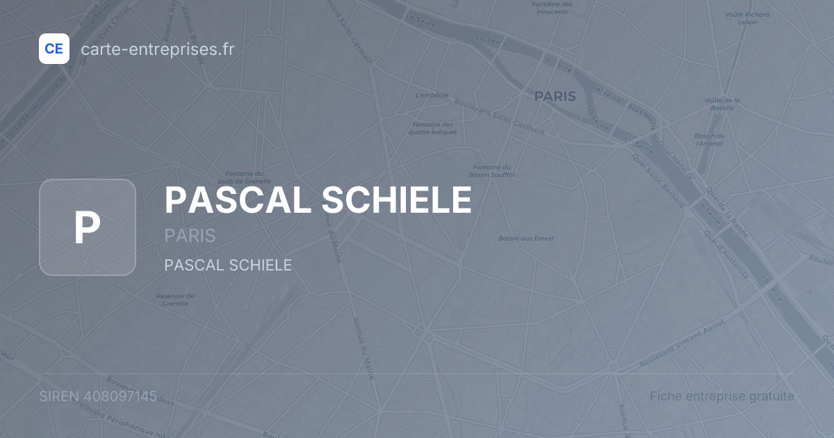PASCAL SCHIELE — 408097145 — fiche entreprise