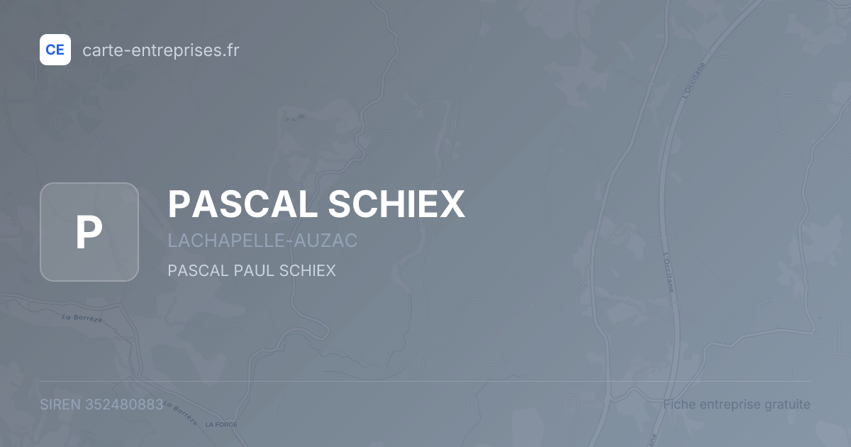 PASCAL SCHIEX — 352480883 — fiche entreprise