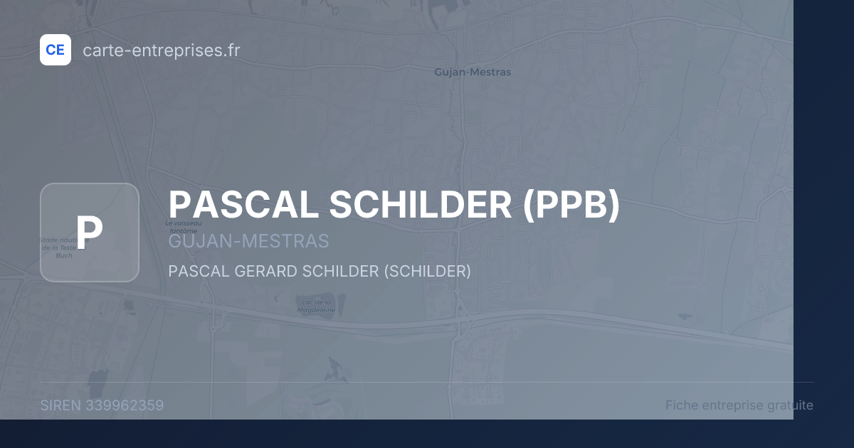 PASCAL SCHILDER (PPB) — 339962359 — fiche entreprise