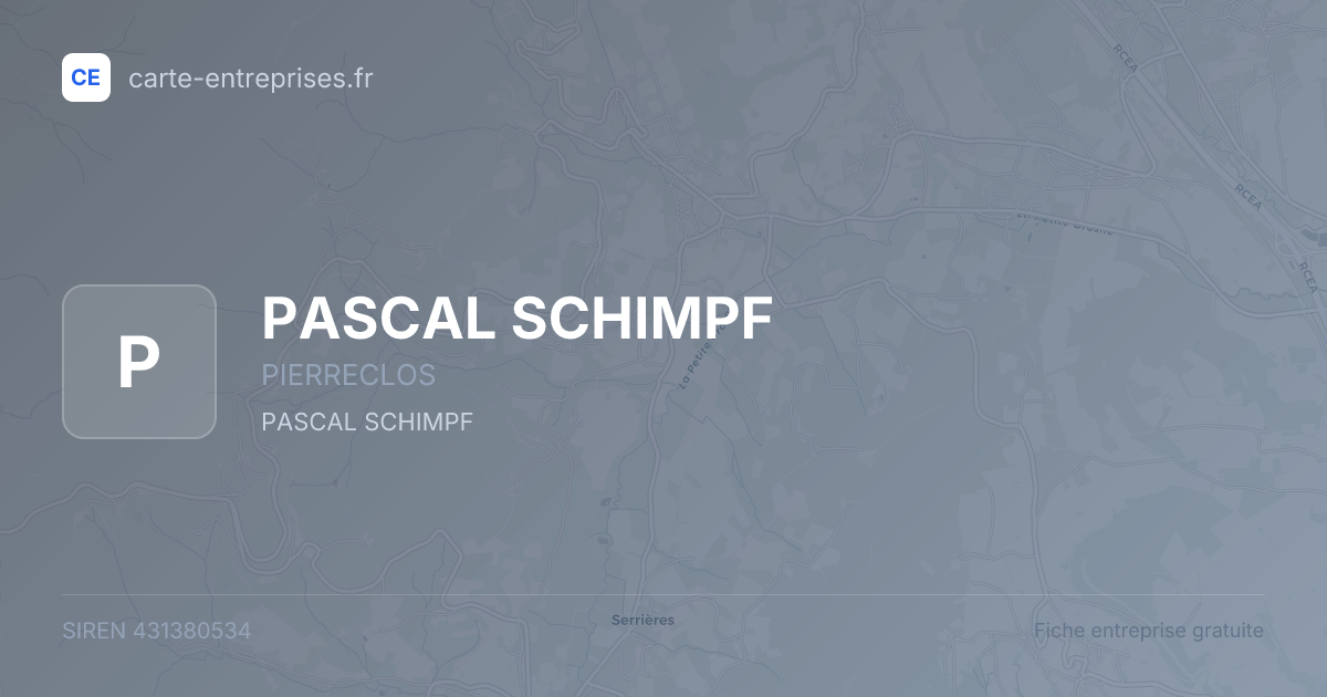 PASCAL SCHIMPF — 431380534 — fiche entreprise