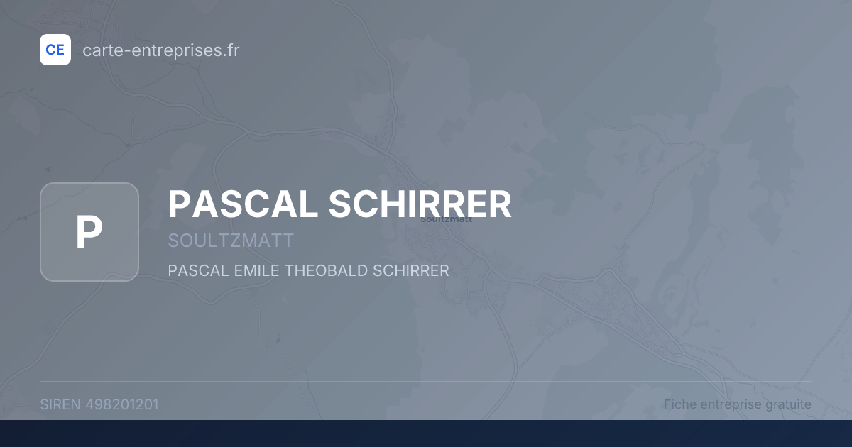 PASCAL SCHIRRER — 498201201 — fiche entreprise