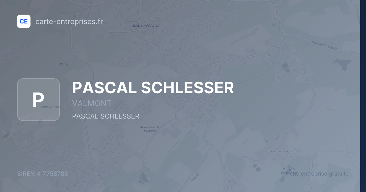 PASCAL SCHLESSER — 417758786 — fiche entreprise