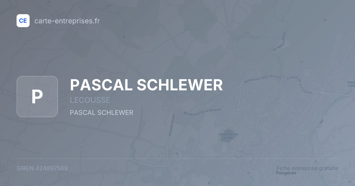 PASCAL SCHLEWER — 424897569 — fiche entreprise