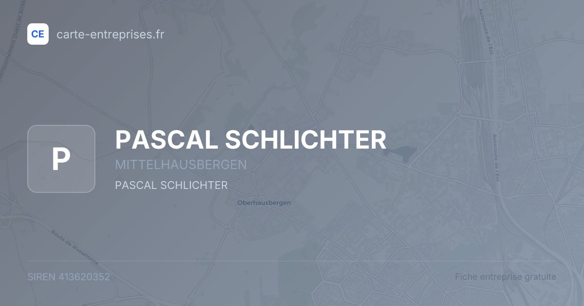 PASCAL SCHLICHTER — 413620352 — fiche entreprise