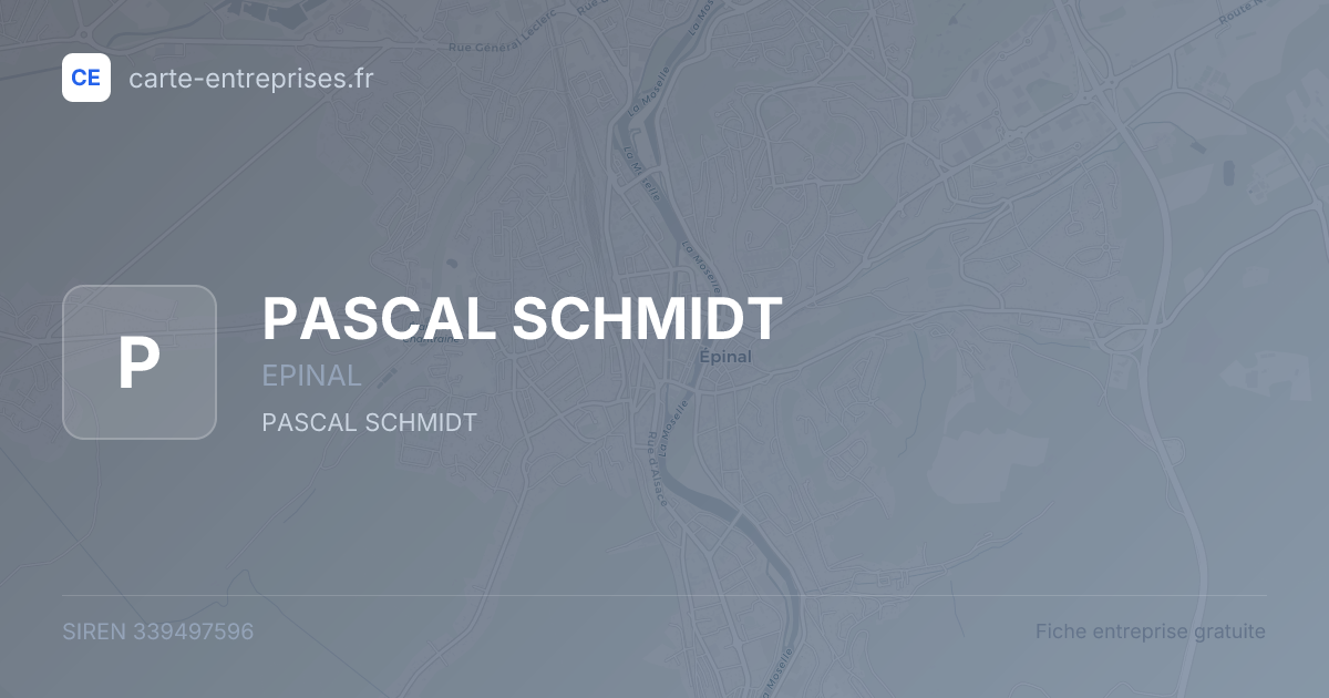 PASCAL SCHMIDT — 339497596 — fiche entreprise