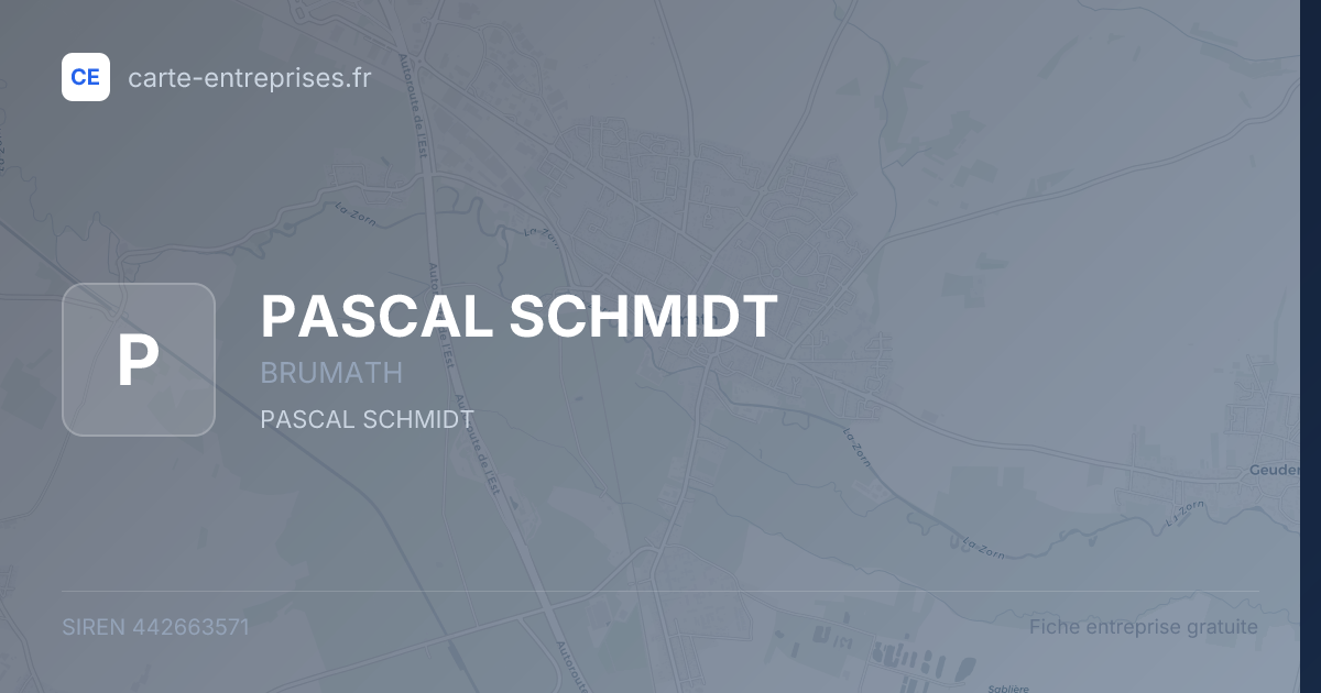 PASCAL SCHMIDT — 442663571 — fiche entreprise