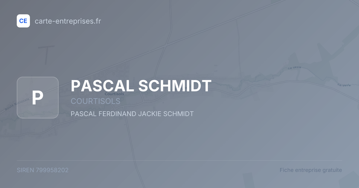 PASCAL SCHMIDT — 799958202 — fiche entreprise