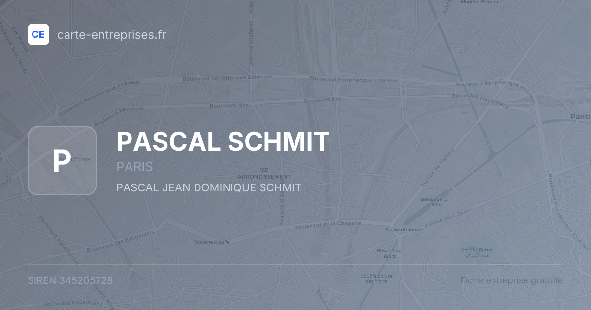 PASCAL SCHMIT — 345205728 — fiche entreprise