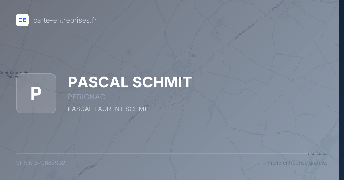 PASCAL SCHMIT — 379687932 — fiche entreprise