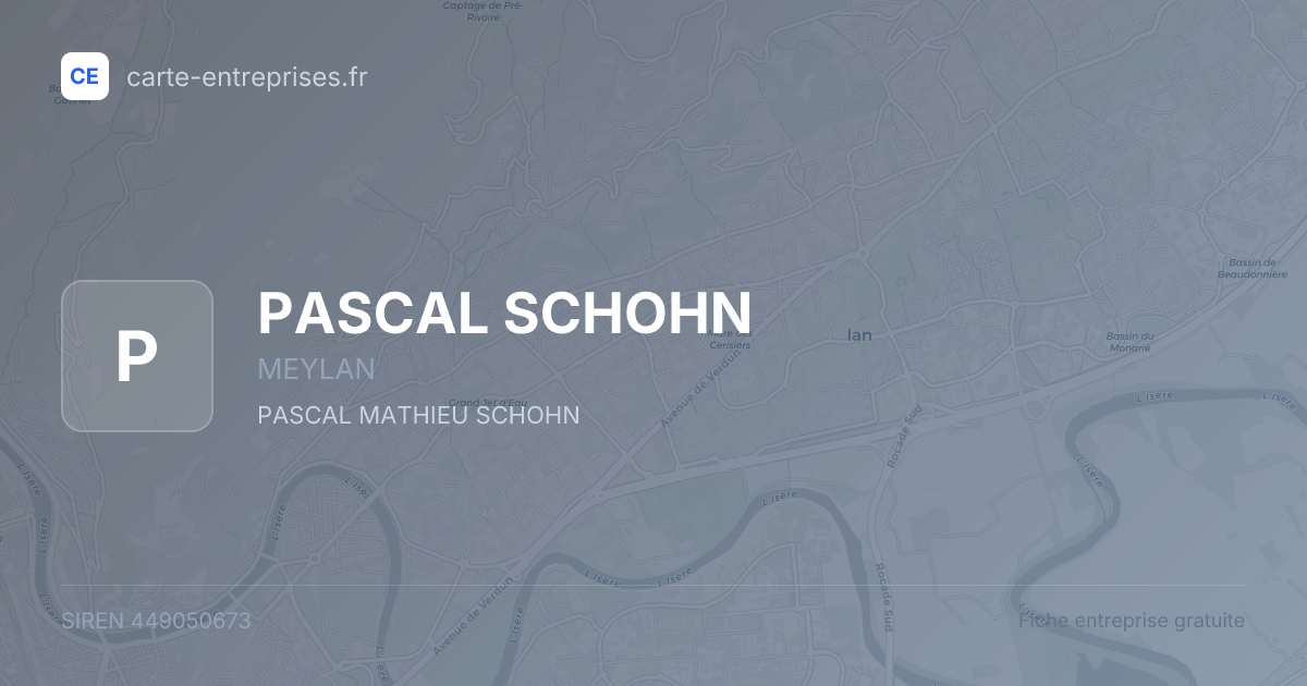 PASCAL SCHOHN — 449050673 — fiche entreprise