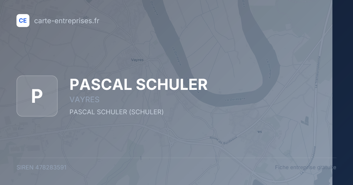 PASCAL SCHULER — 478283591 — fiche entreprise