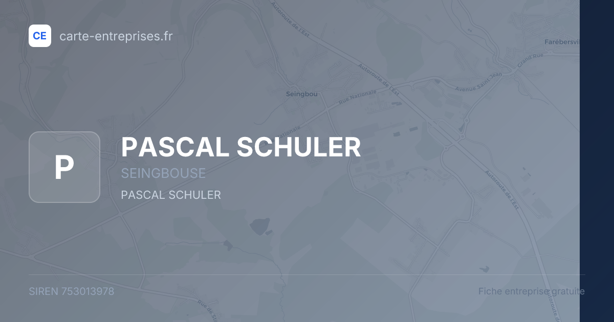PASCAL SCHULER — 753013978 — fiche entreprise