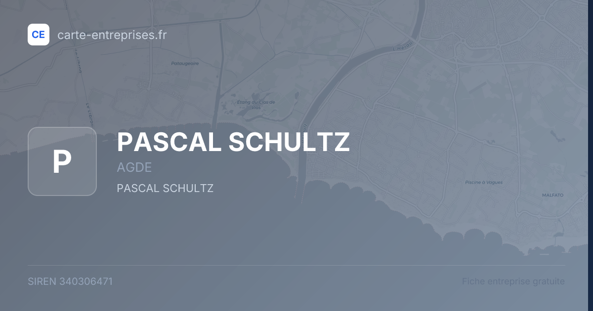 PASCAL SCHULTZ — 340306471 — fiche entreprise