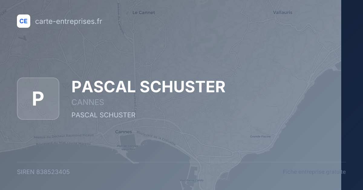 PASCAL SCHUSTER — 838523405 — fiche entreprise