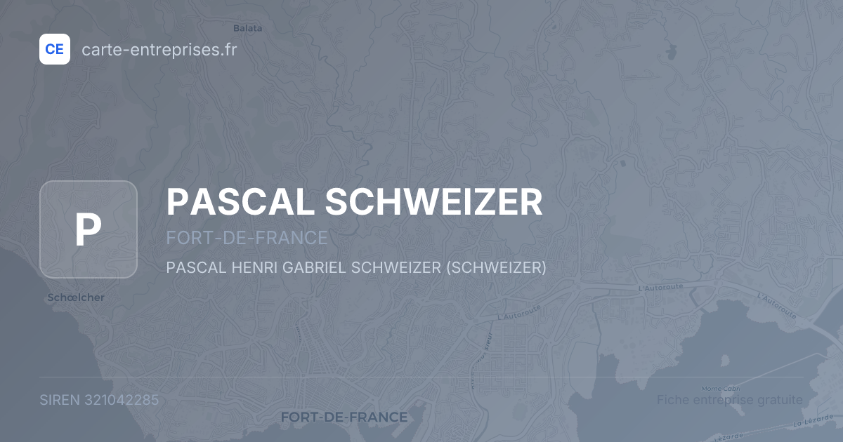 PASCAL SCHWEIZER — 321042285 — fiche entreprise