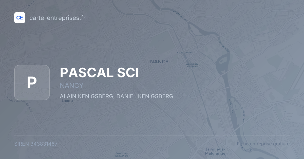 PASCAL SCI — 343831467 — fiche entreprise