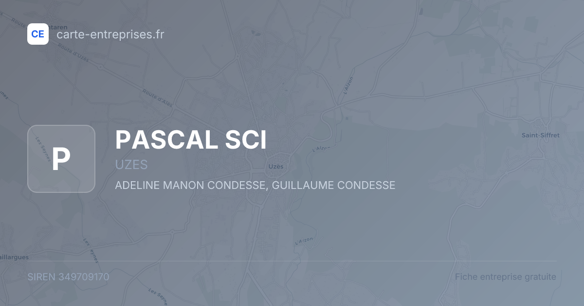 PASCAL SCI — 349709170 — fiche entreprise
