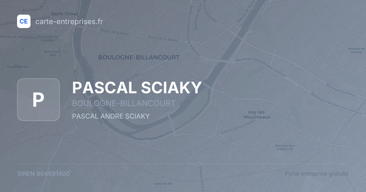 PASCAL SCIAKY — 804691400 — fiche entreprise